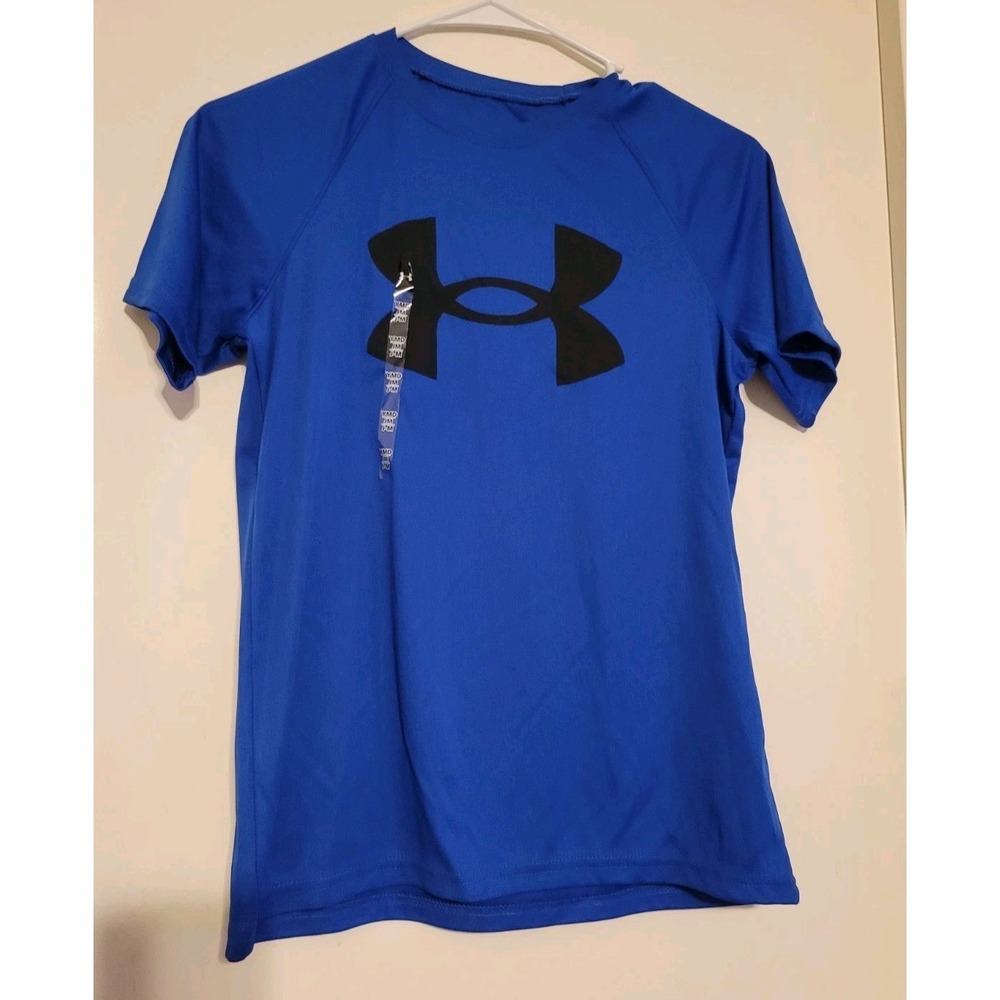 Youth Under Armour Boys Loose Fit Heat Gear T-Shirt Royal Blue Size Medium